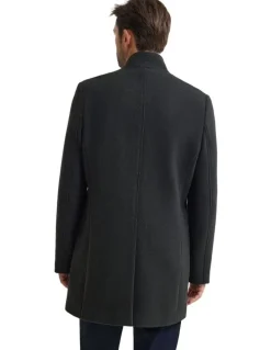 Oxford Dunbar Wool Rich Coat in Dark Olive