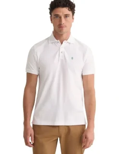 Oxford Dustin Organic Cotton 'O'Emb Polo Shirt in White