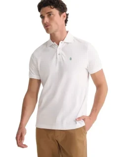 Oxford Dustin Organic Cotton 'O'Emb Polo Shirt in White