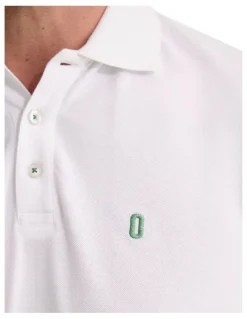 Oxford Dustin Organic Cotton 'O'Emb Polo Shirt in White