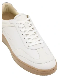 Oxford George Leather Sneaker in White/Chalk