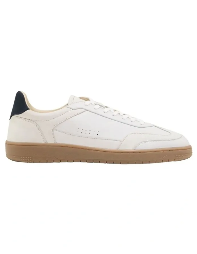 Oxford George Leather Sneaker in White/Chalk