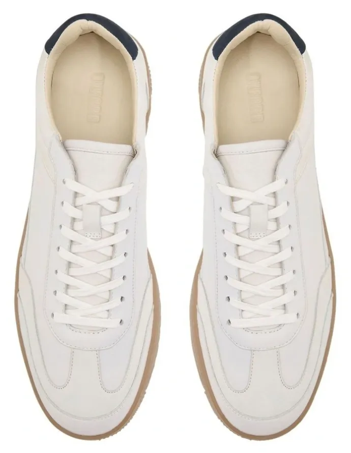 Oxford George Leather Sneaker in White/Chalk