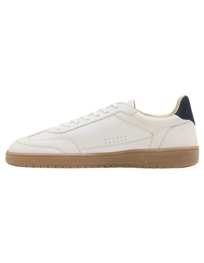 Oxford George Leather Sneaker in White/Chalk
