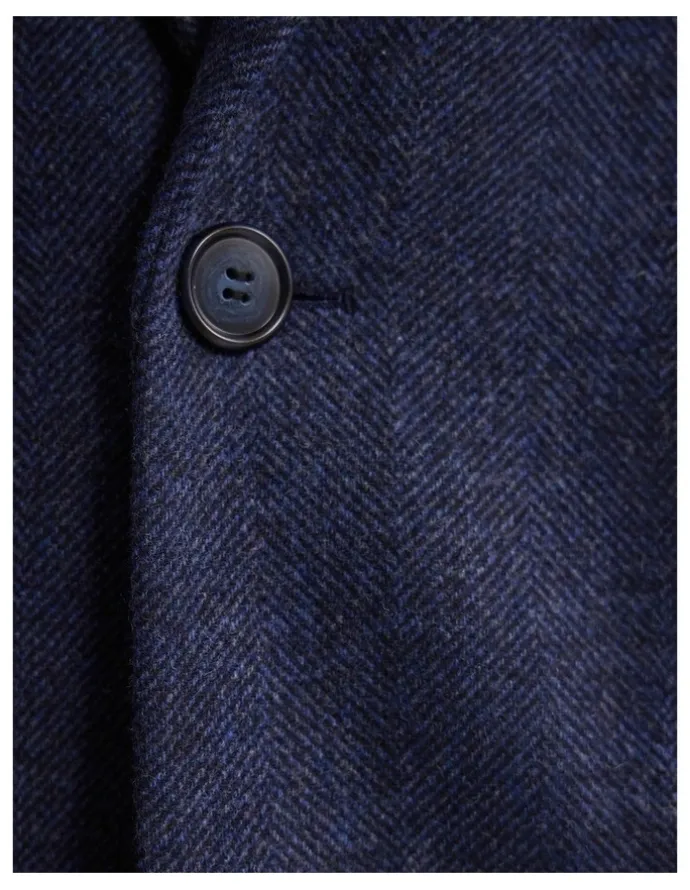 Oxford George Wool Rich Coat in Navy