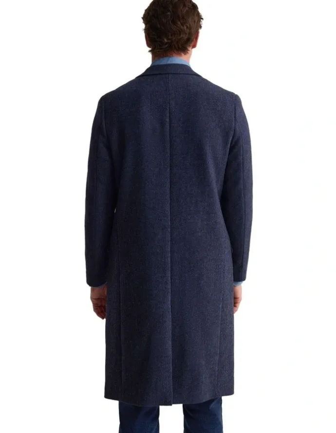 Oxford George Wool Rich Coat in Navy