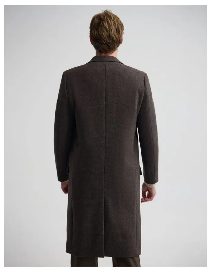 Oxford George Wool Rich Coat in Brown