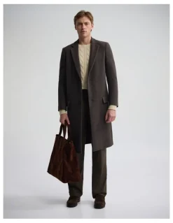 Oxford George Wool Rich Coat in Brown