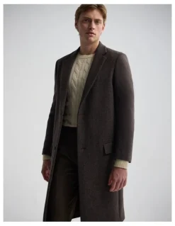 Oxford George Wool Rich Coat in Brown
