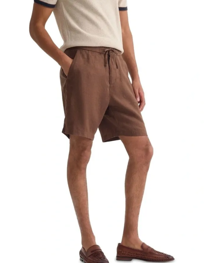 Oxford Harley Linen Shorts in Mocha