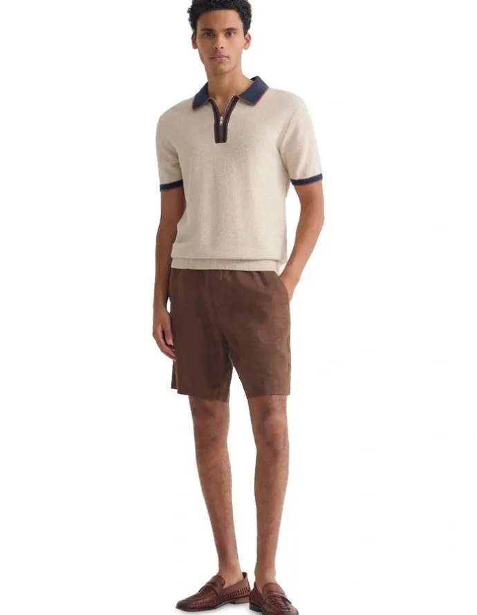 Oxford Harley Linen Shorts in Mocha