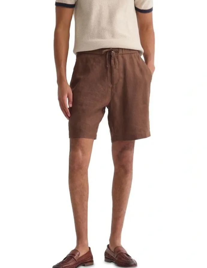 Oxford Harley Linen Shorts in Mocha