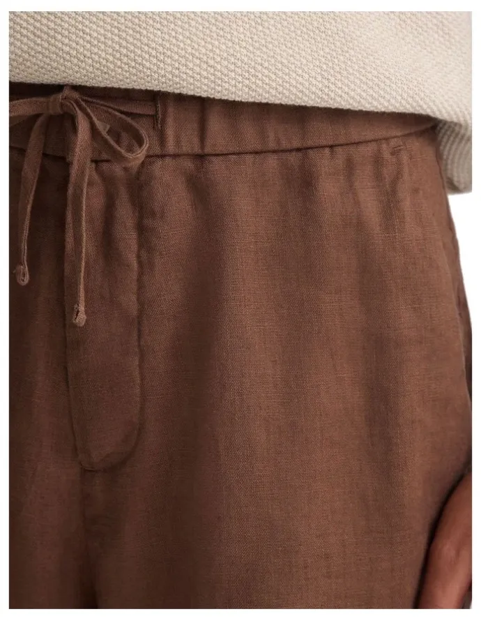 Oxford Harley Linen Shorts in Mocha