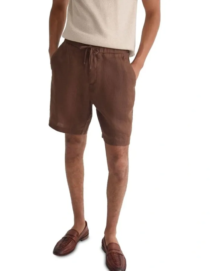 Oxford Harley Linen Shorts in Mocha