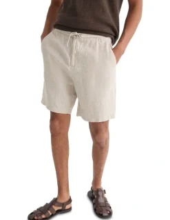 Oxford Harley Linen Shorts in Oat
