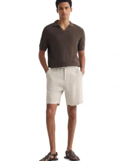 Oxford Harley Linen Shorts in Oat