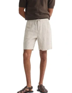 Oxford Harley Linen Shorts in Oat