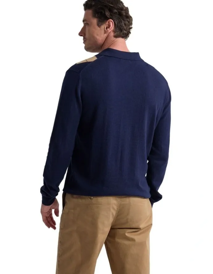 Oxford Justin Argyle Cardigan in Navy