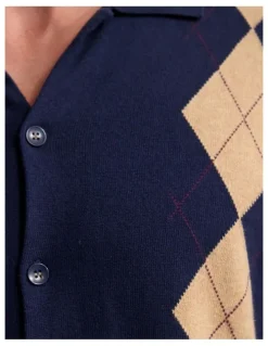 Oxford Justin Argyle Cardigan in Navy