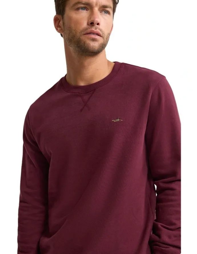 Oxford Leo Organic Cotton Sweatshirt in Dark Berry