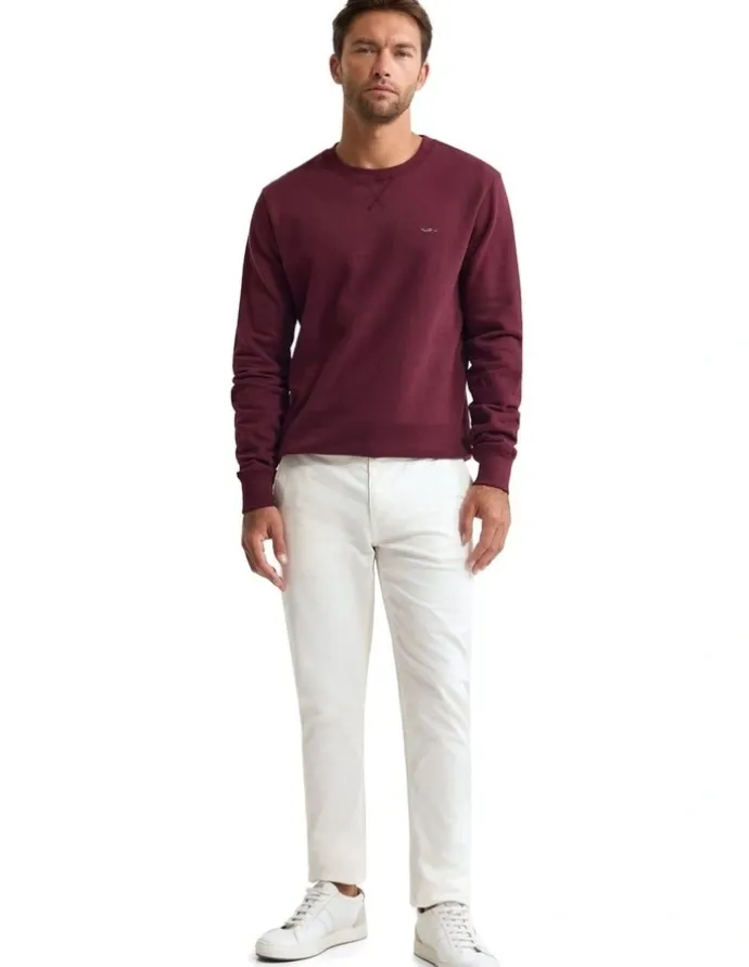 Oxford Leo Organic Cotton Sweatshirt in Dark Berry