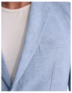 Oxford Milton Linen Blend Blazer in Sky