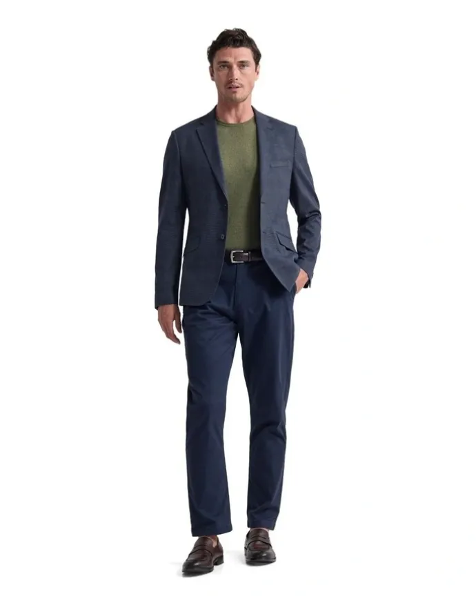 Oxford Milton Stretch Cotton Blazer in Navy