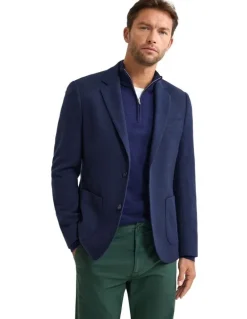 Oxford Milton Wool Blend Blazer in Navy
