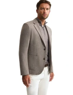 Oxford Milton Wool Blend Blazer in Natural