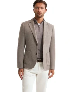 Oxford Milton Wool Blend Blazer in Natural