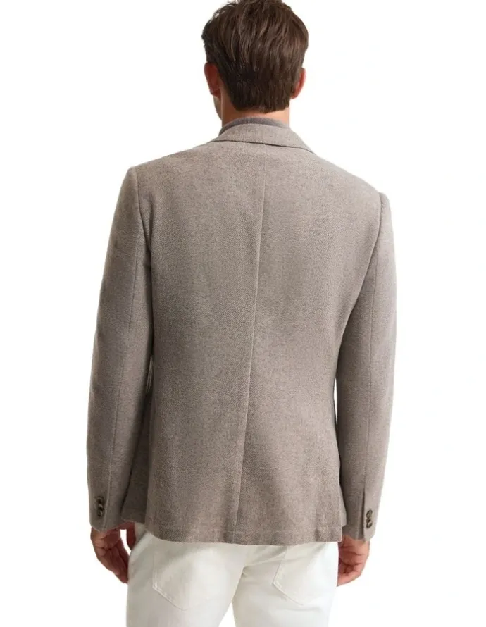 Oxford Milton Wool Blend Blazer in Natural