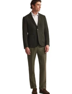 Oxford Milton Wool Blend Blazer in Olive