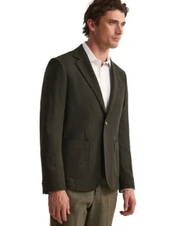 Oxford Milton Wool Blend Blazer in Olive