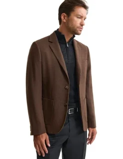 Oxford Milton Wool Blend Blazer in Bark
