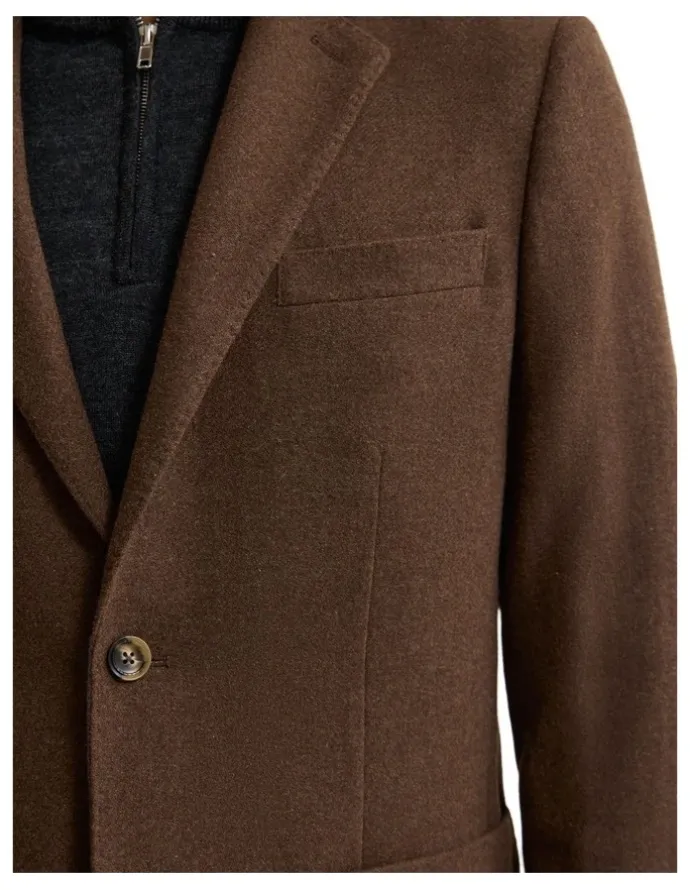Oxford Milton Wool Blend Blazer in Bark