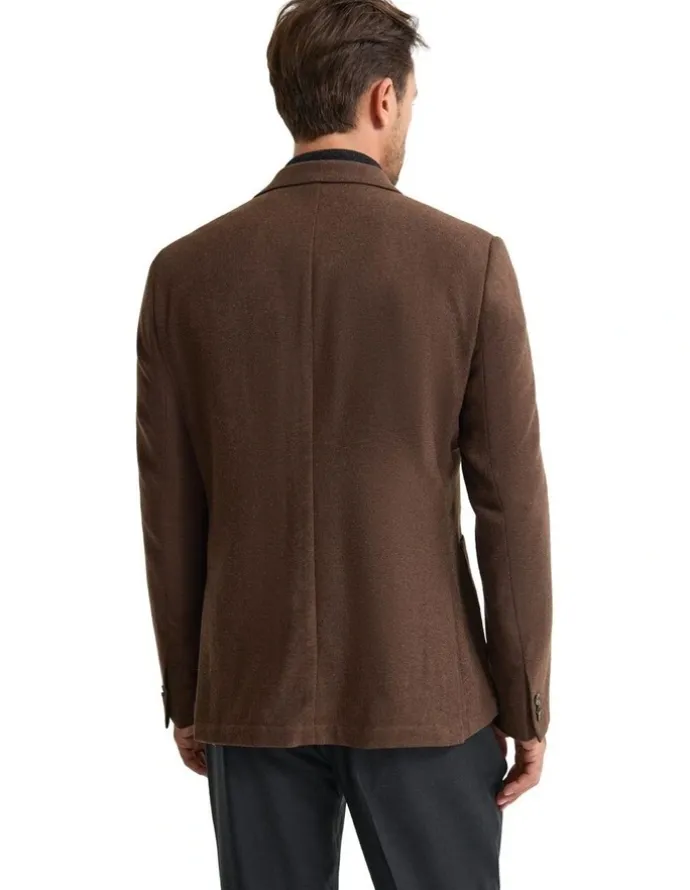 Oxford Milton Wool Blend Blazer in Bark