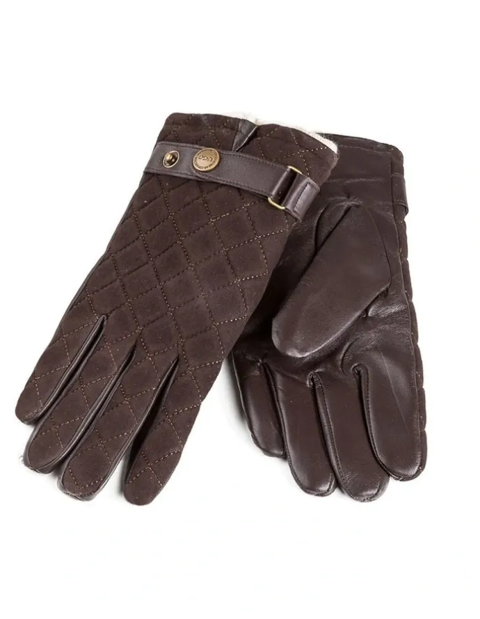Ozwear Ugg Quilted Touch Screen Glove in Chocolate