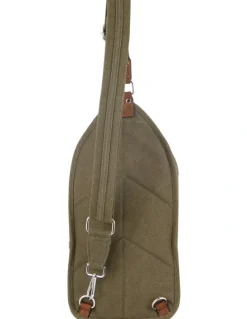 PIERRE CARDIN Canvas Cross Body Sling Bag in Brown