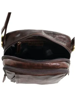 PIERRE CARDIN Classic Leather Crossbody Bag in Chocolate
