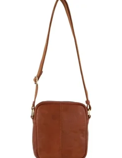 PIERRE CARDIN Italian Leather Cross-Body Bag in Cognac