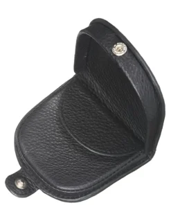 PIERRE CARDIN Italian Leather Coin Purse in Black