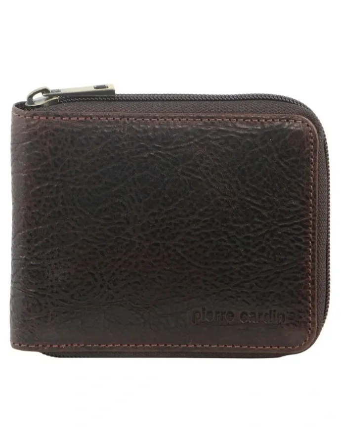 PIERRE CARDIN Italian Leather Wallet in Chocolate