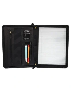 PIERRE CARDIN Leather A4 Business Compendium/Folio in Black