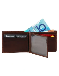PIERRE CARDIN Leather Bi-Fold with flap Wallet in Brown