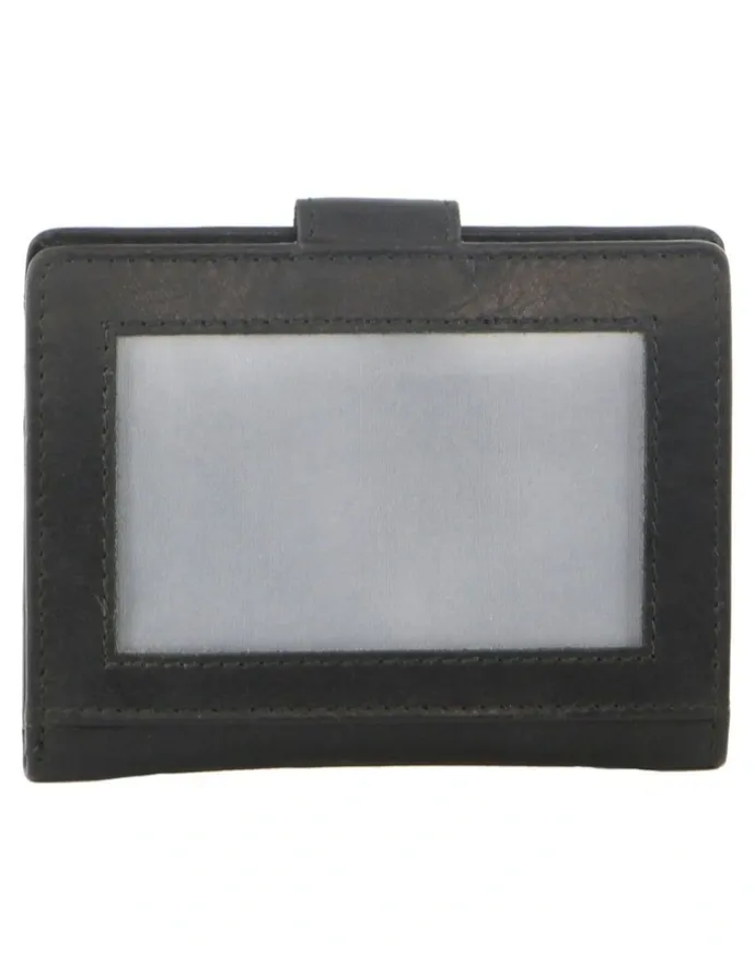 PIERRE CARDIN Leather Bi-Fold Card Holder/Wallet in Black