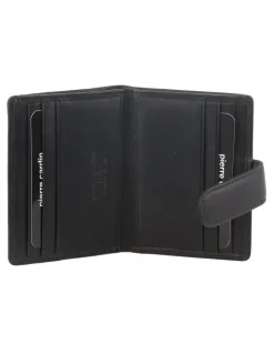 PIERRE CARDIN Leather Bi-Fold Card Holder/Wallet in Black