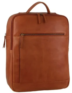 PIERRE CARDIN Leather Business Backpack in Cognac