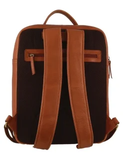PIERRE CARDIN Leather Business Backpack in Cognac