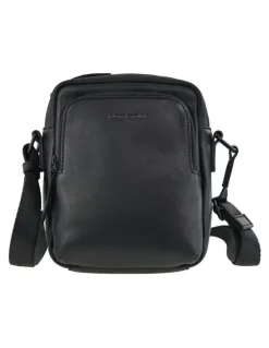 PIERRE CARDIN Leather Classic Crossbody Bag in Black