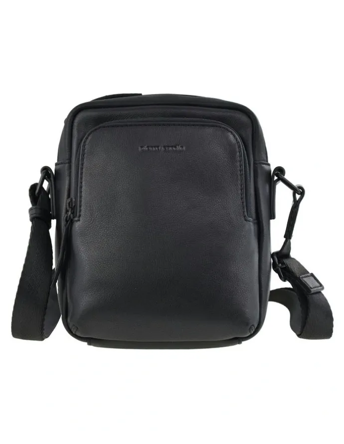 PIERRE CARDIN Leather Classic Crossbody Bag in Black